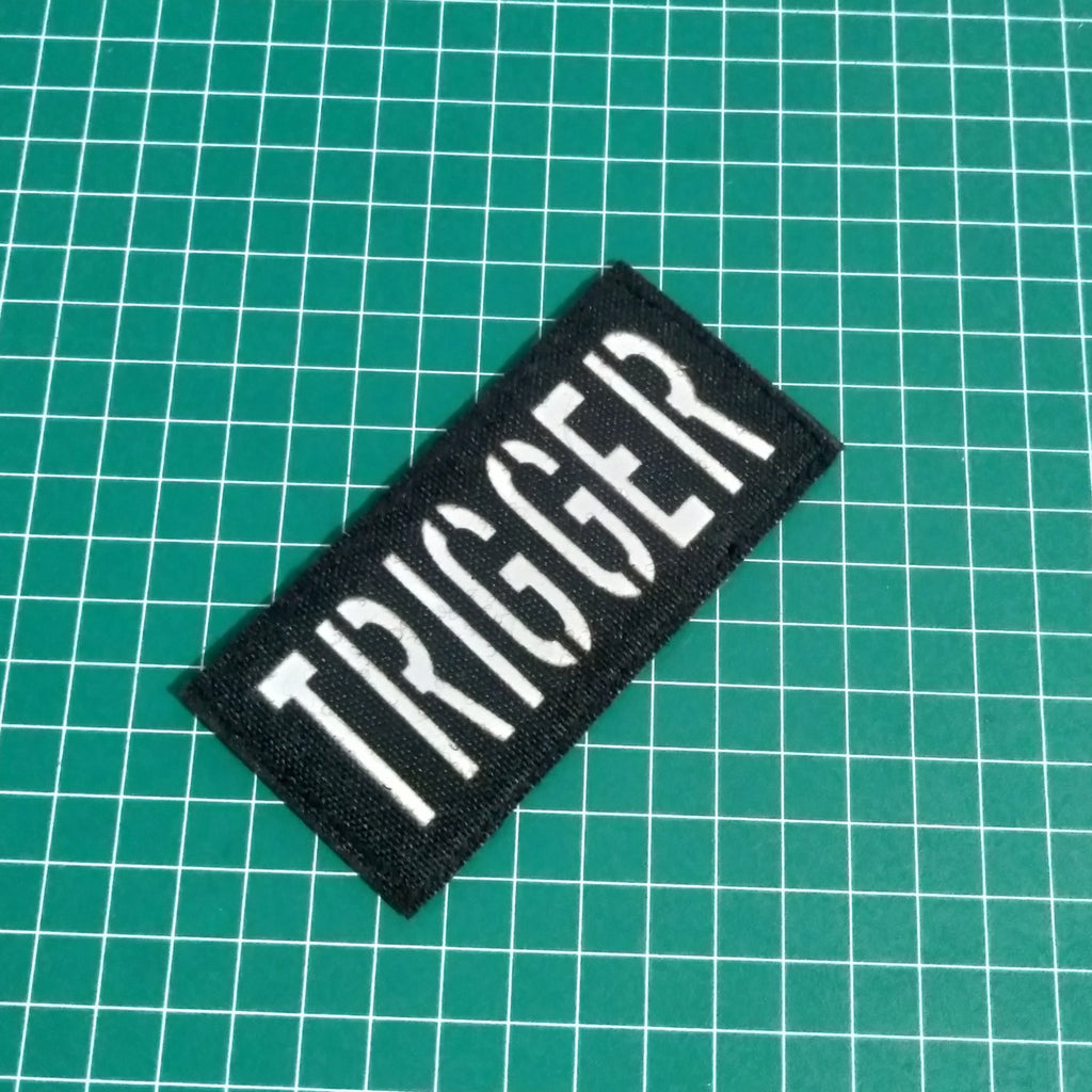 TRIGGER Lasercut PATCH Vajra Concepts Trigger lasercut patch vajra concepts